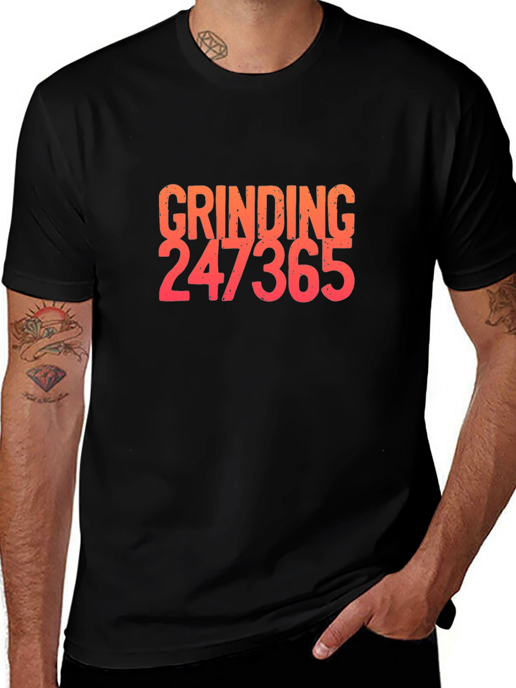 Grinding 247365 Graphic Tee - Black Cotton Blend Shirt