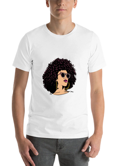 Afro Woman Graphic Tee - Stylish Black T-Shirt