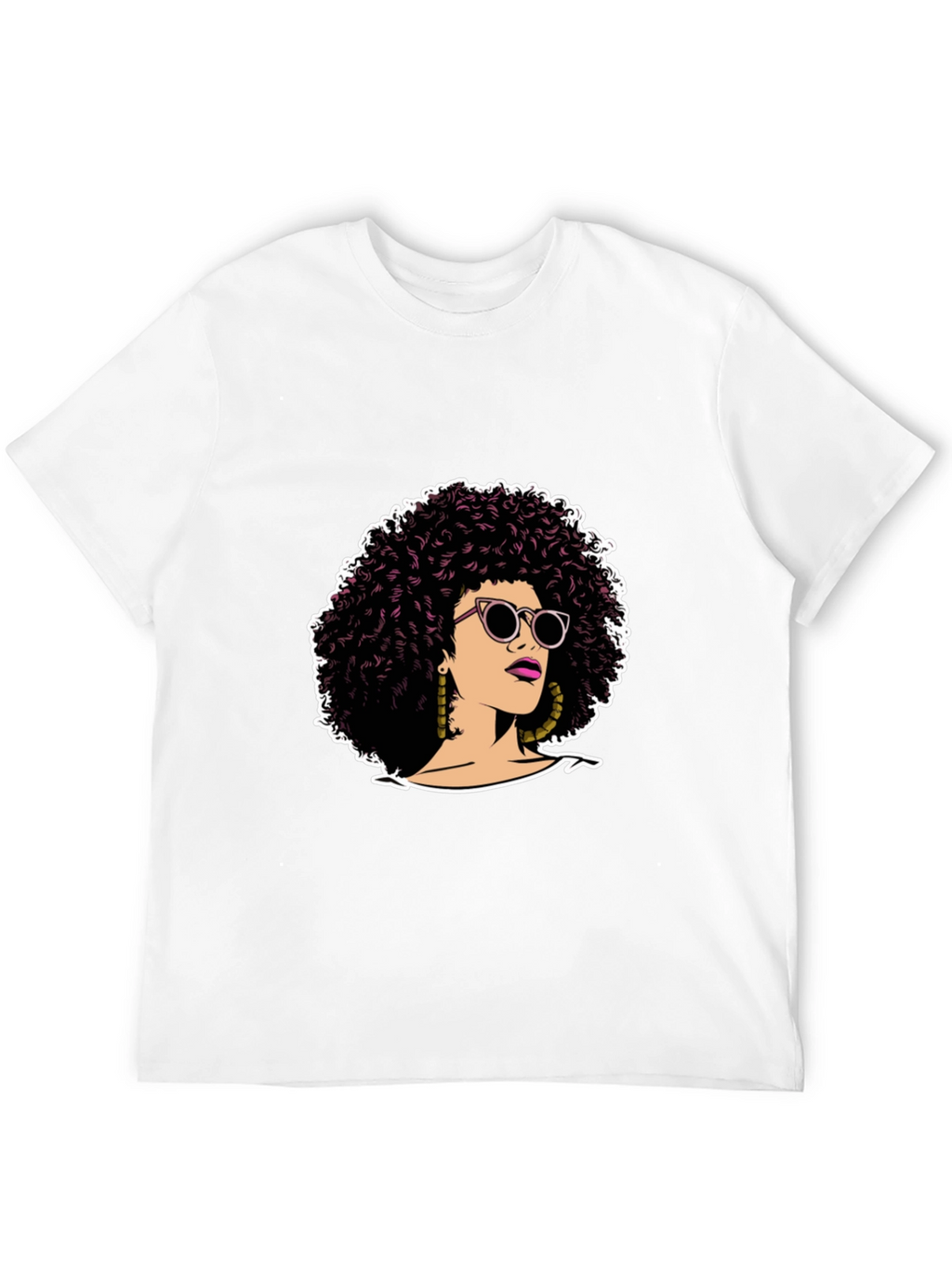 Afro Woman Graphic Tee - Stylish Black T-Shirt
