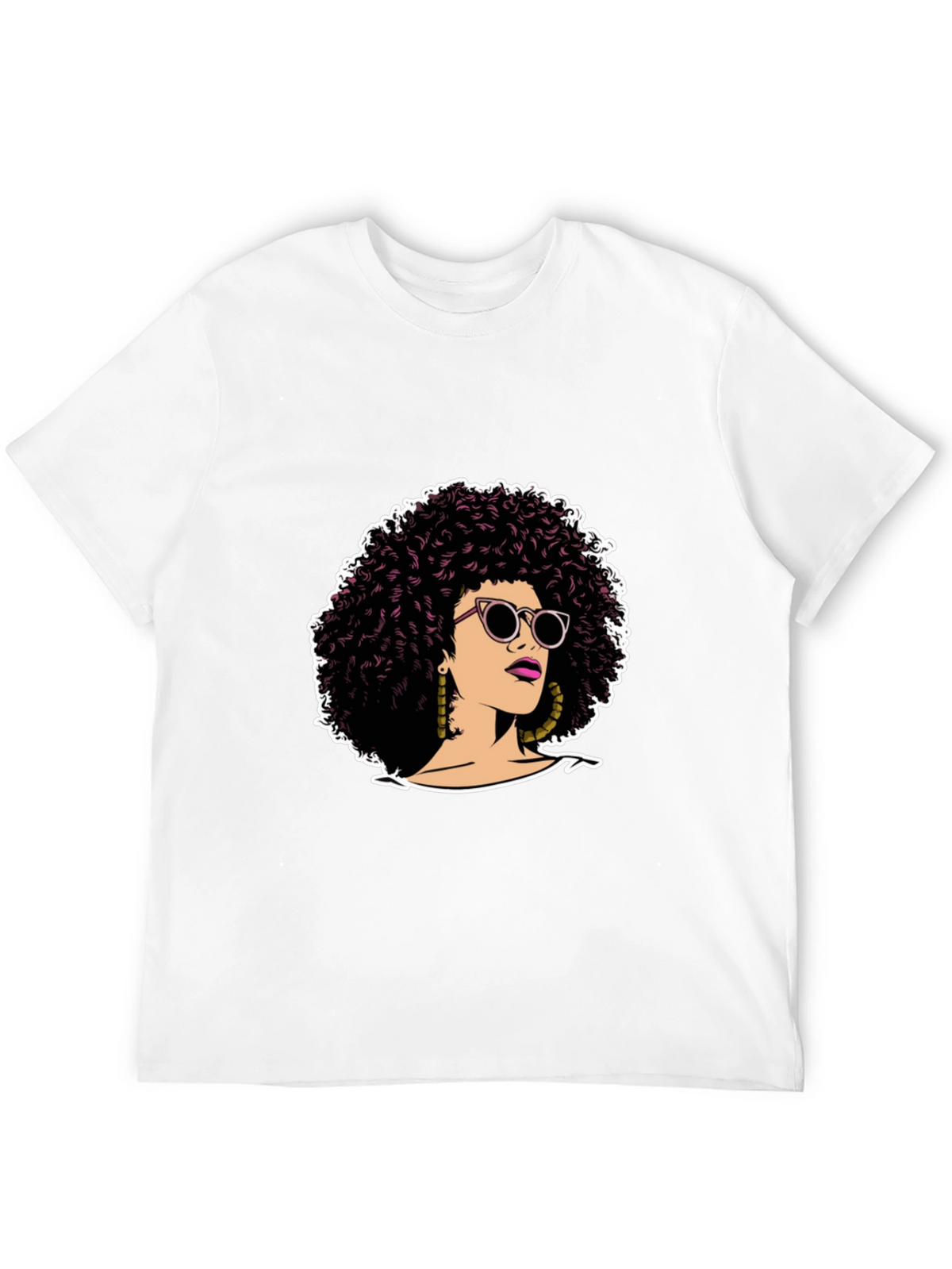 Afro Woman Graphic Tee - Stylish Black T-Shirt