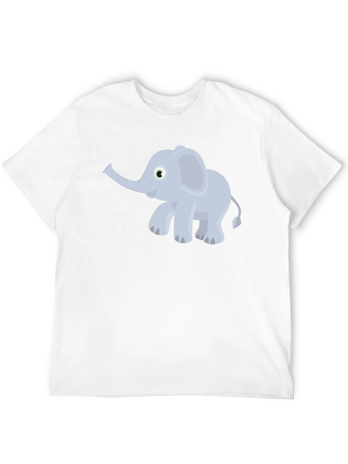 Elephant Cartoon Graphic Tee - Black
