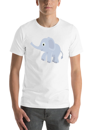Elephant Cartoon Graphic Tee - Black