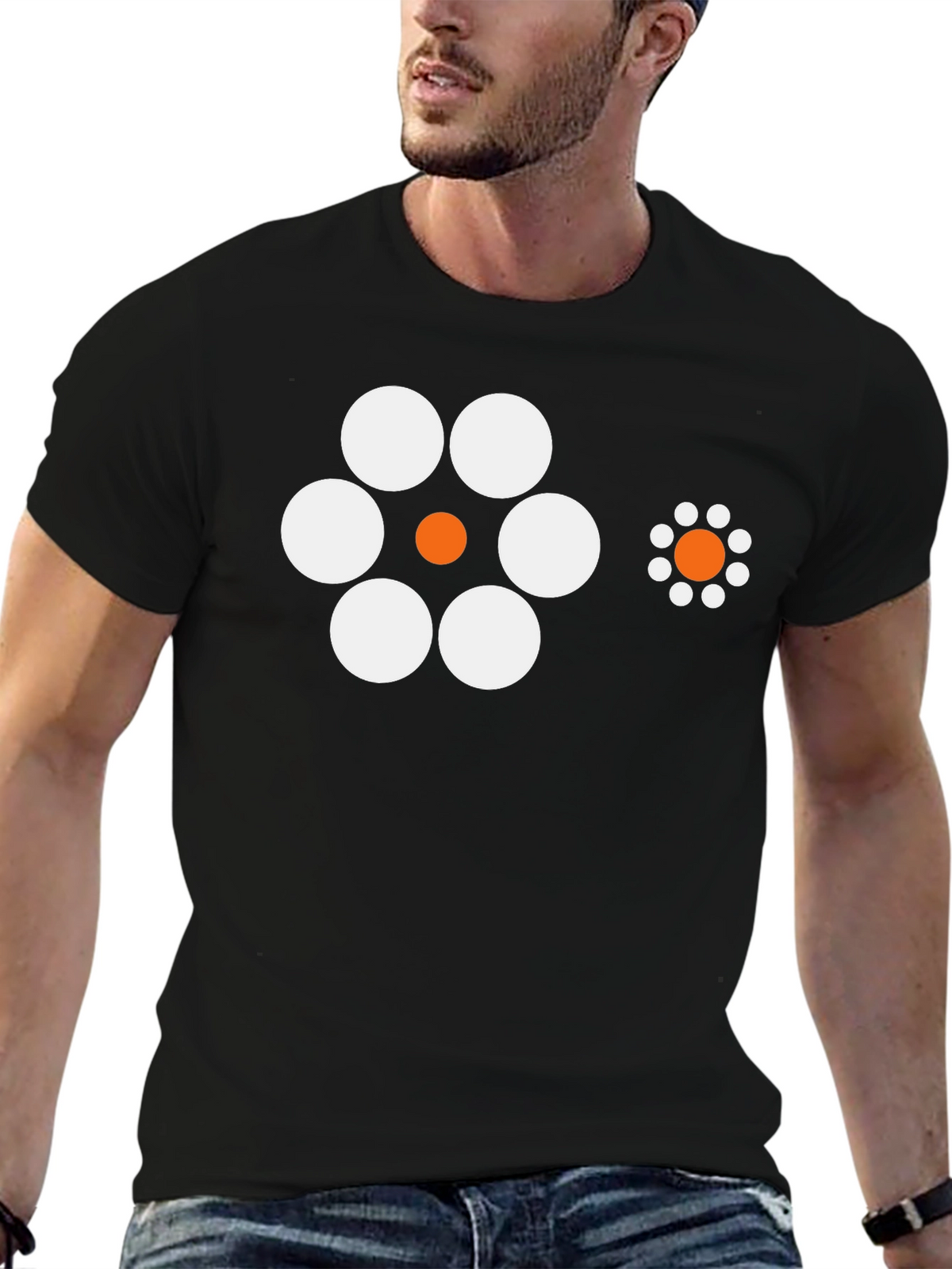 Optical Illusion T-Shirt - Black Crew Neck Tee