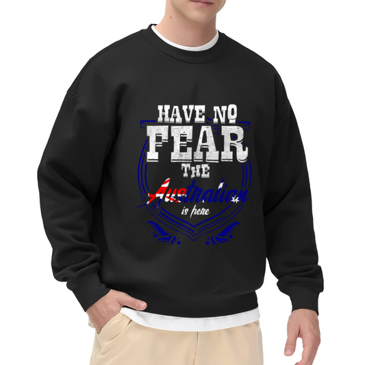 Have No Fear The Australian Is Here Australia Flag Crewneck Sweatshirt | Vintage Patriotic Pullover, Australia Gift