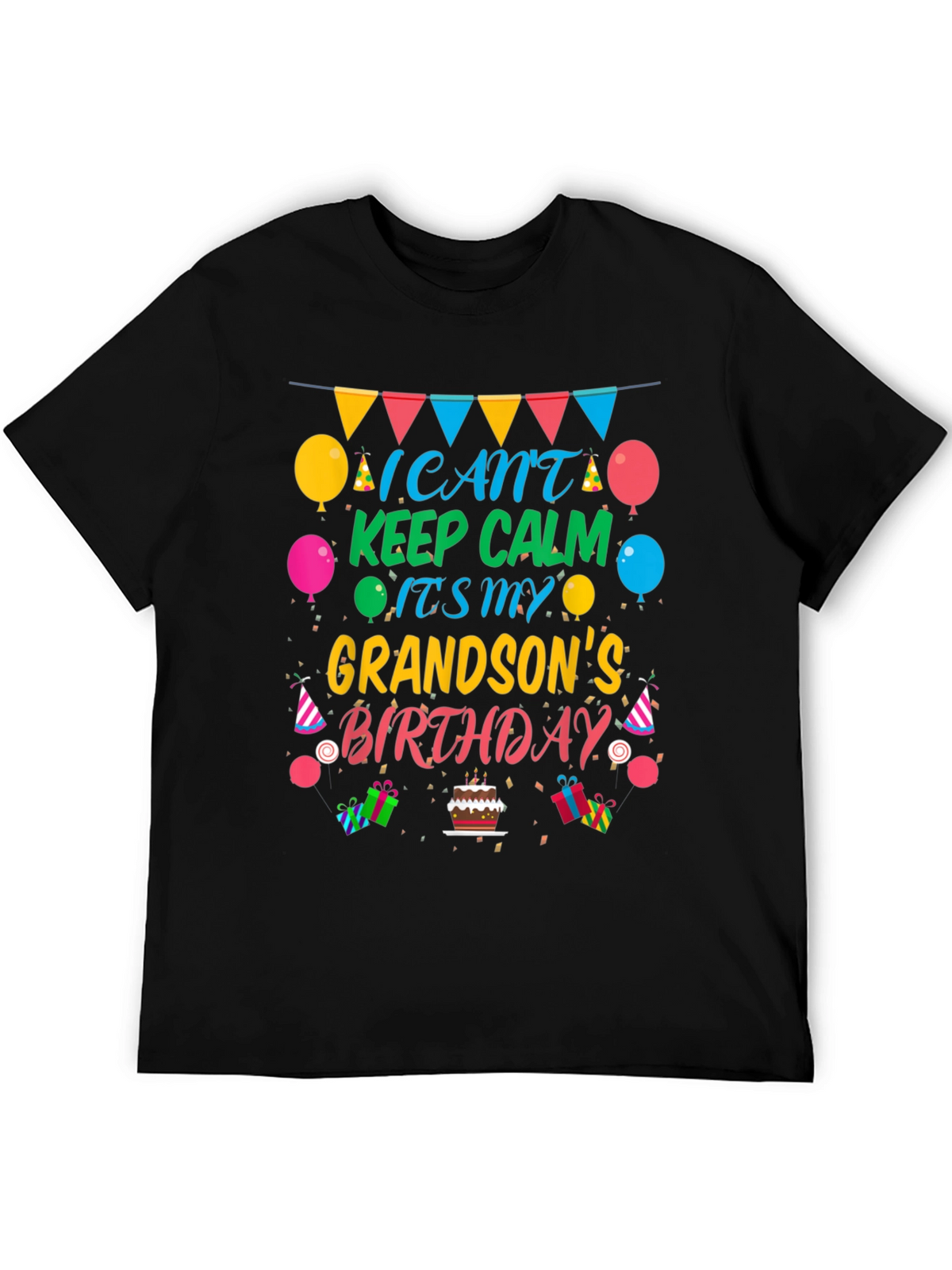 Grandson Birthday T-Shirt - Keep Calm Celebration Tee