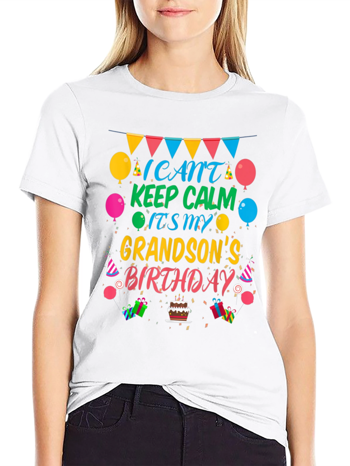 Grandson Birthday T-Shirt - Keep Calm Celebration Tee