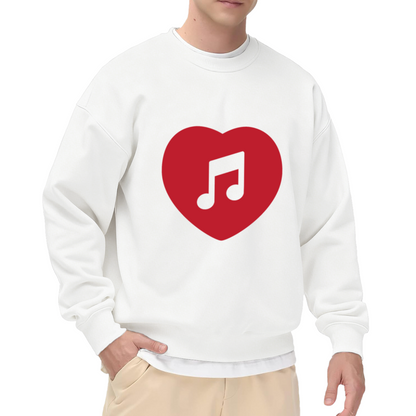 Music Notes Heart Crewneck Sweatshirt, Love Song Valentine Pullover, Music Lover Gift