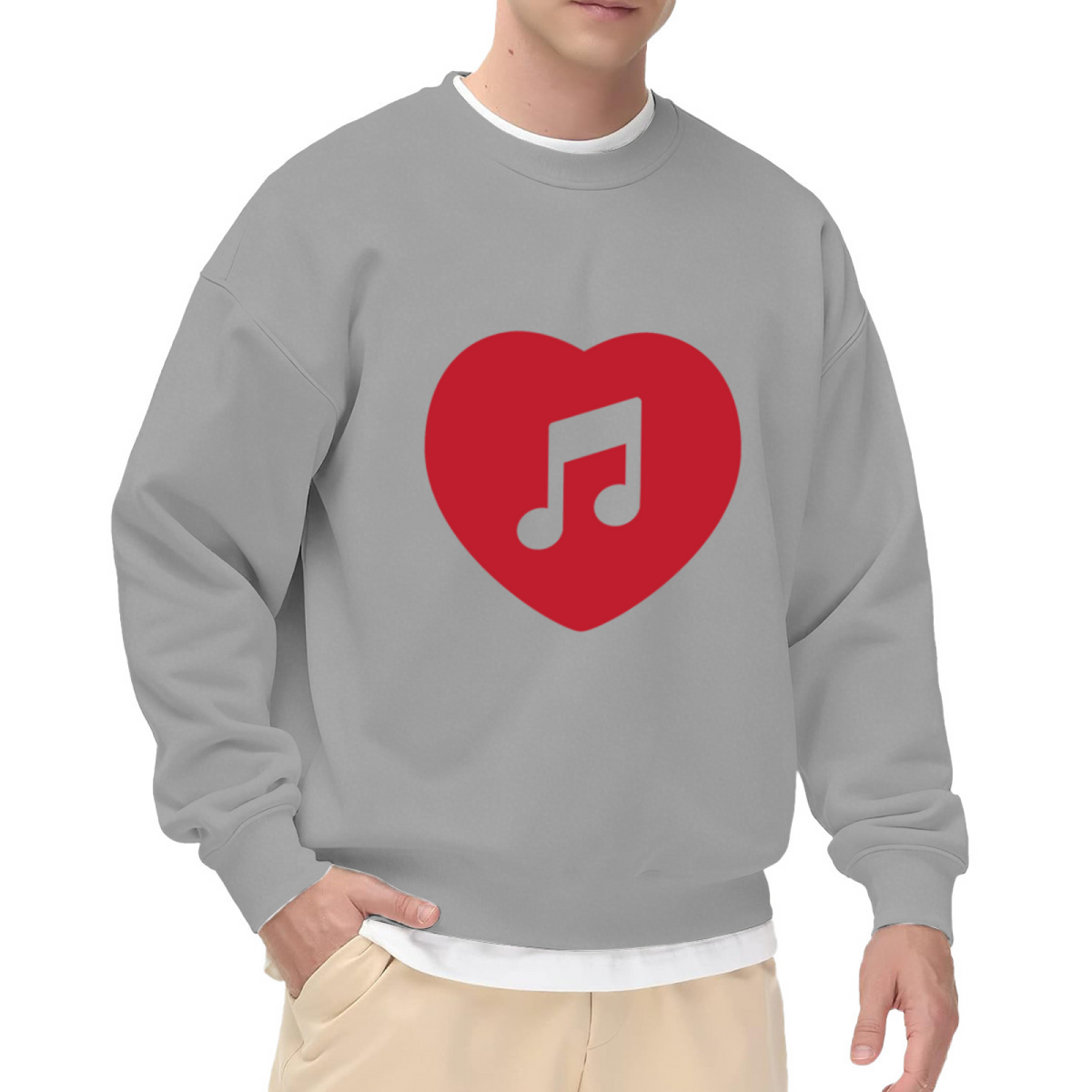 Music Notes Heart Crewneck Sweatshirt, Love Song Valentine Pullover, Music Lover Gift