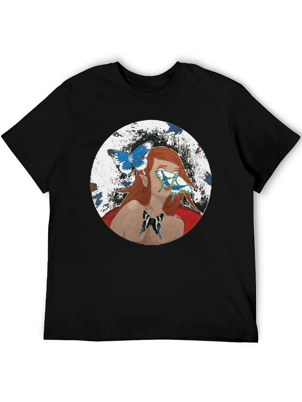 Butterfly Woman Graphic T-Shirt - Black