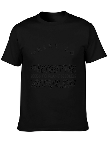 Funny Seedless Watermelon Joke Black T-Shirt