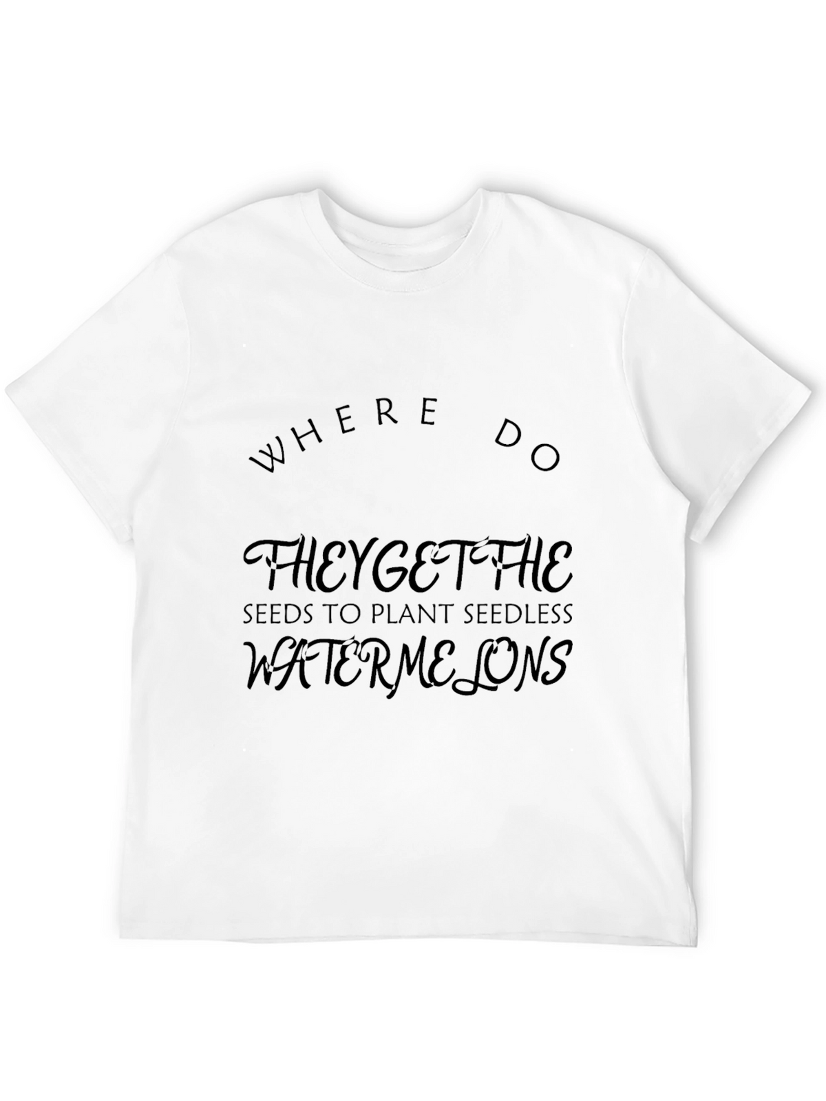 Funny Seedless Watermelon Joke Black T-Shirt