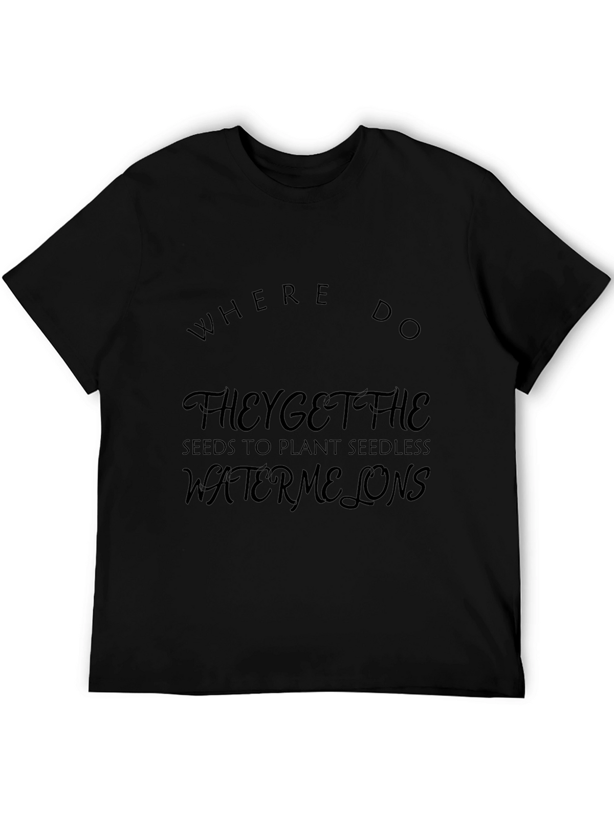 Funny Seedless Watermelon Joke Black T-Shirt