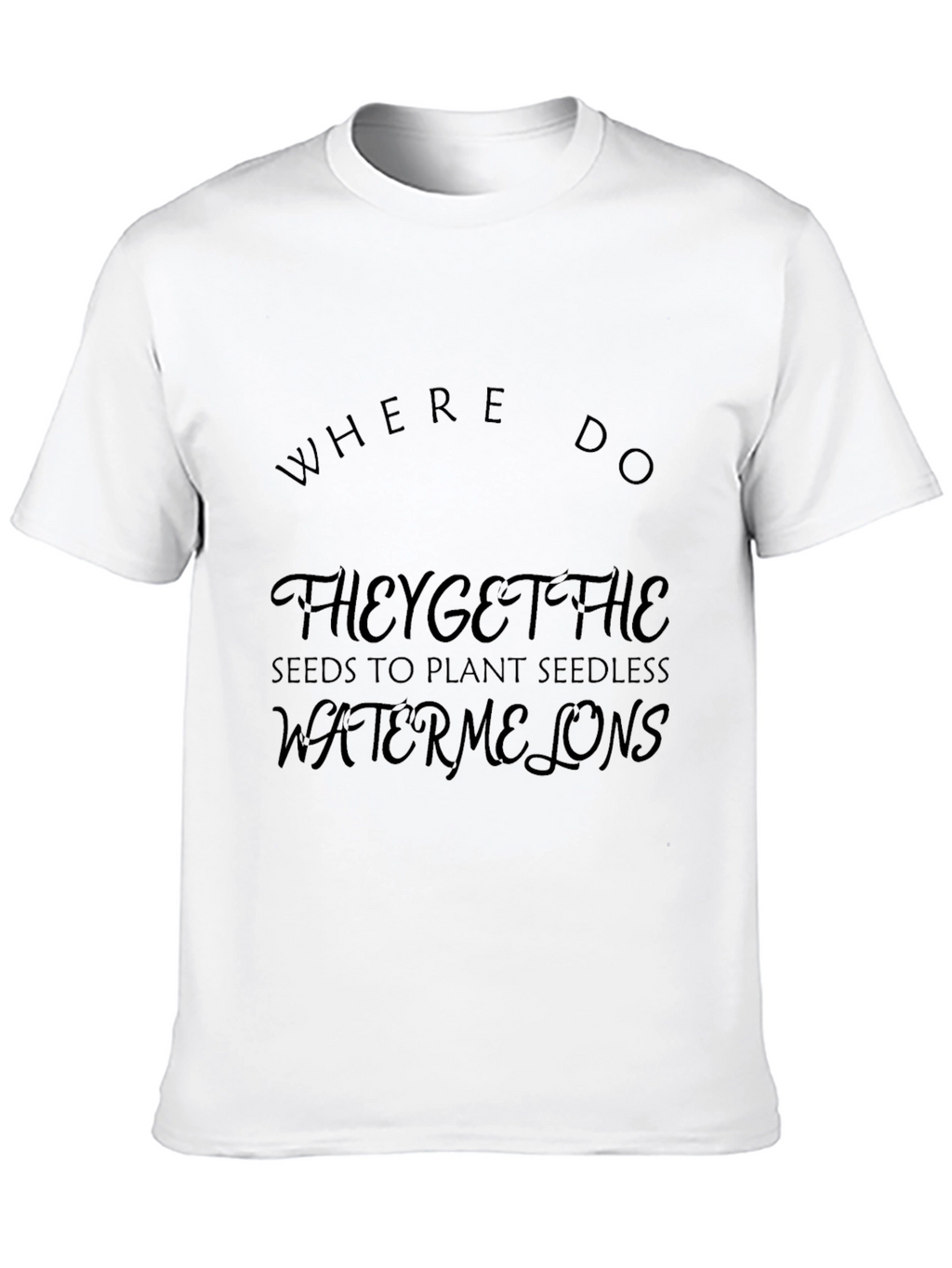 Funny Seedless Watermelon Joke Black T-Shirt