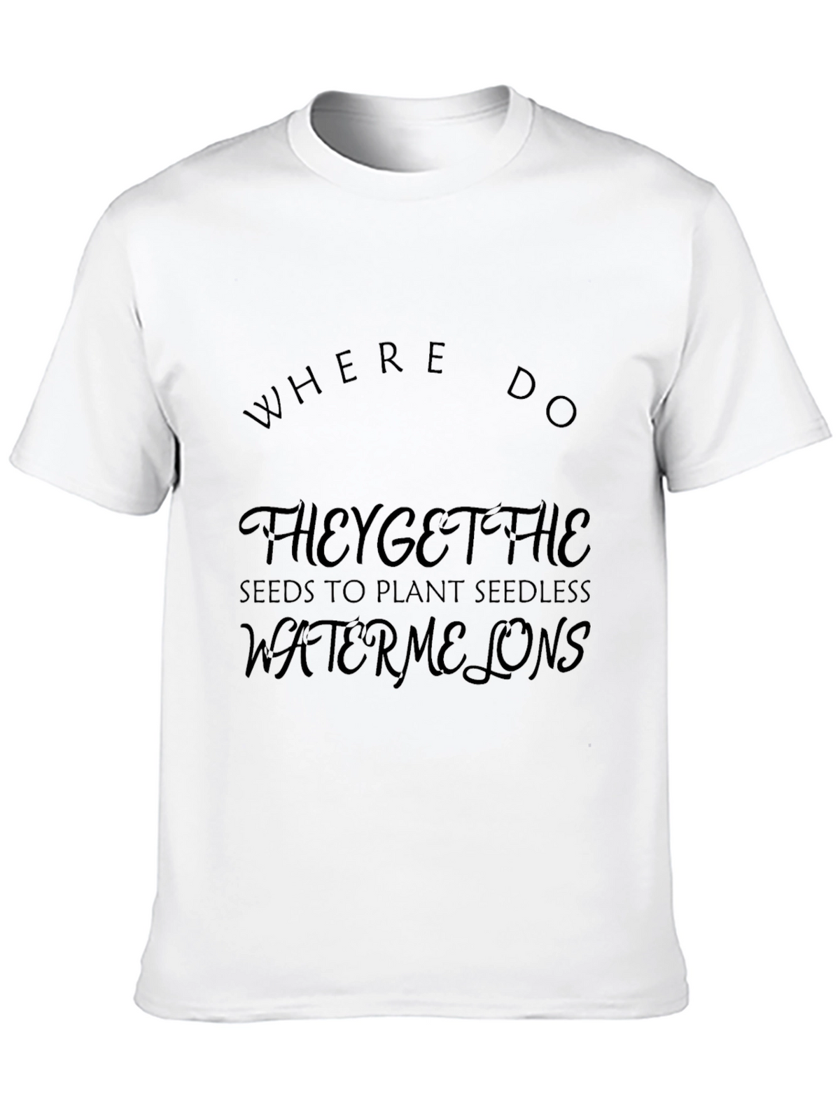 Funny Seedless Watermelon Joke Black T-Shirt