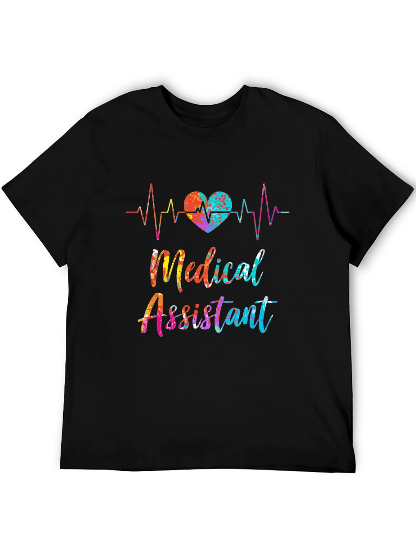 Medical Assistant Heartbeat T-Shirt - Colorful Design