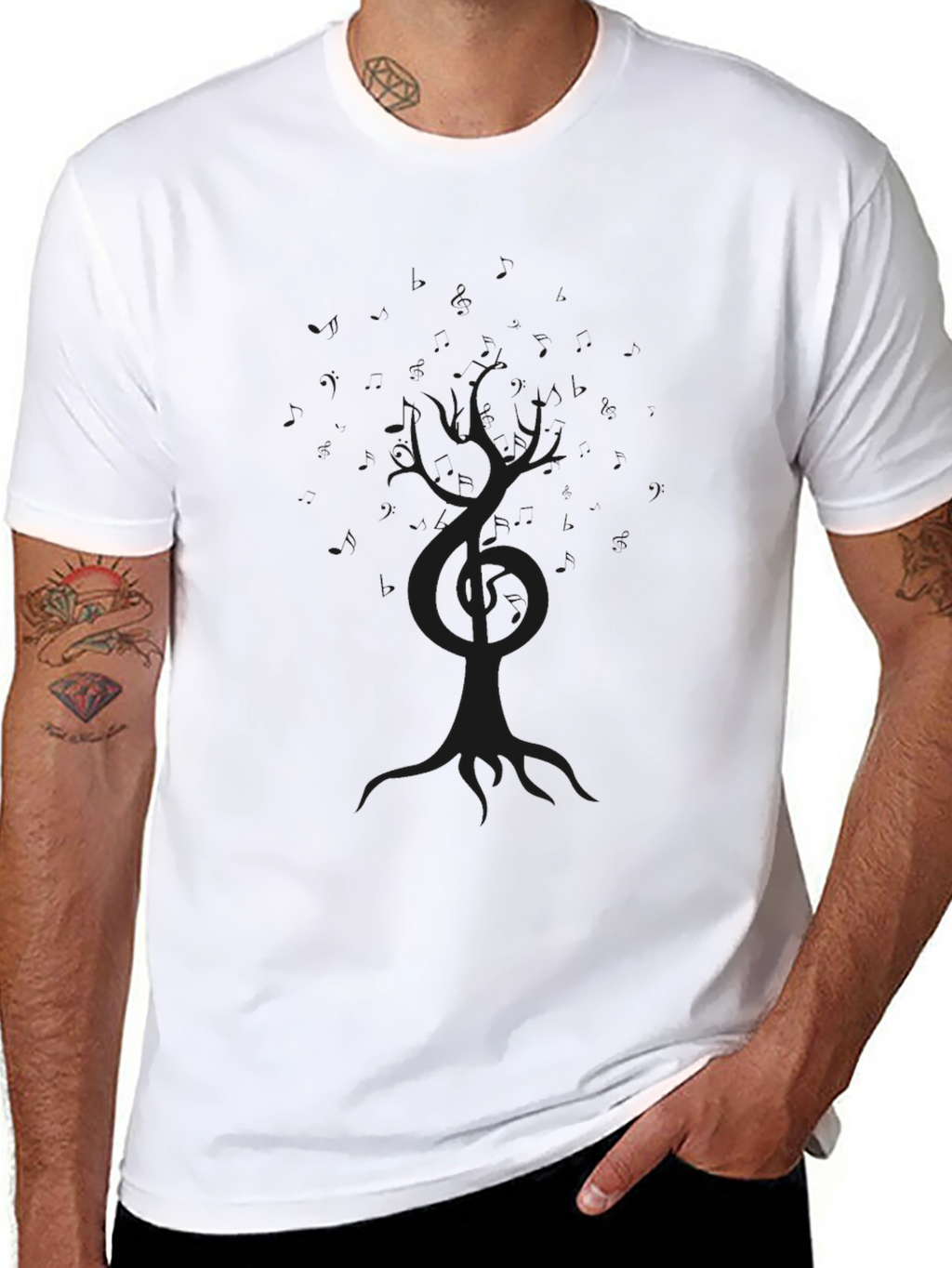 Mens Black Tree of Life Graphic T-Shirt