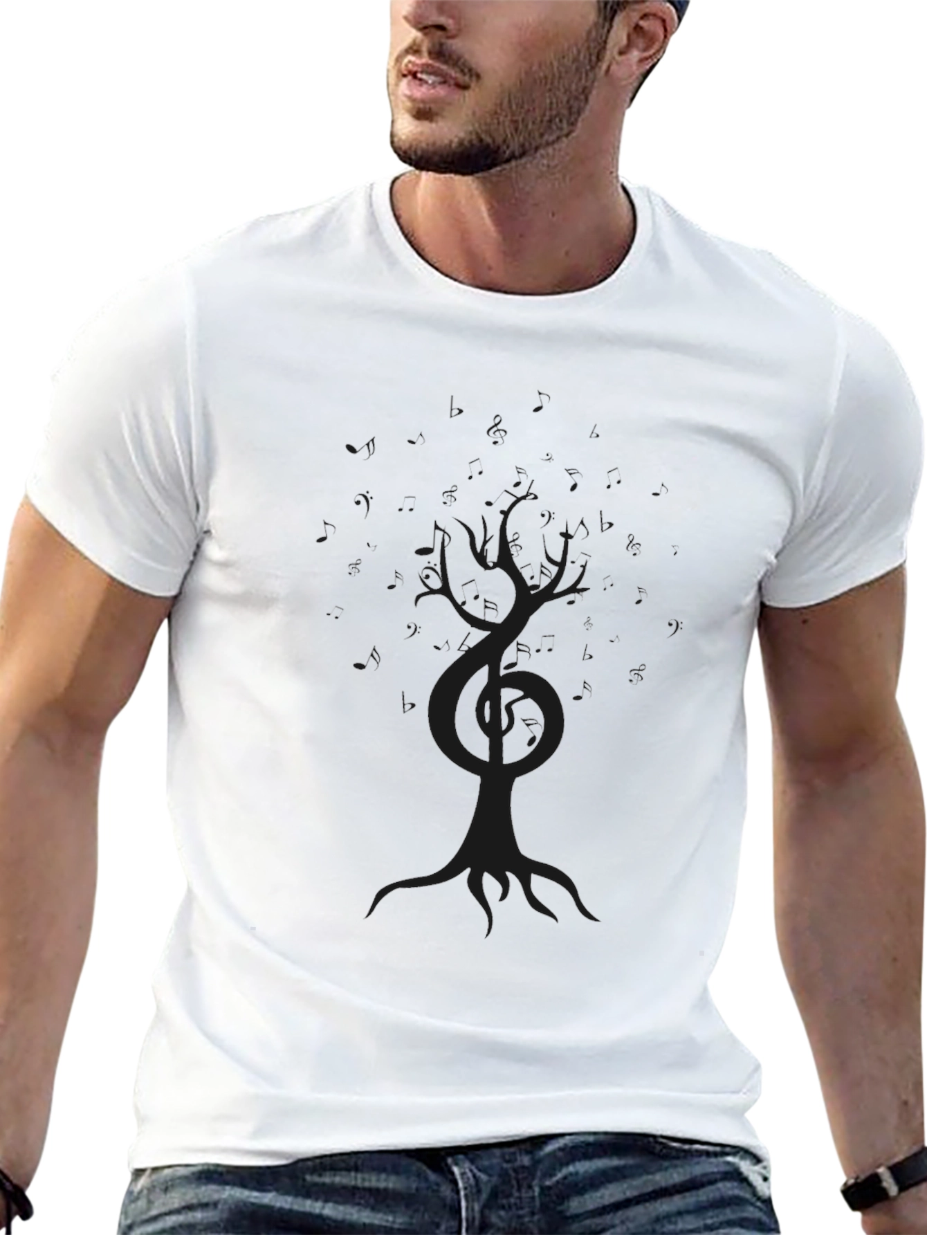 Mens Black Tree of Life Graphic T-Shirt