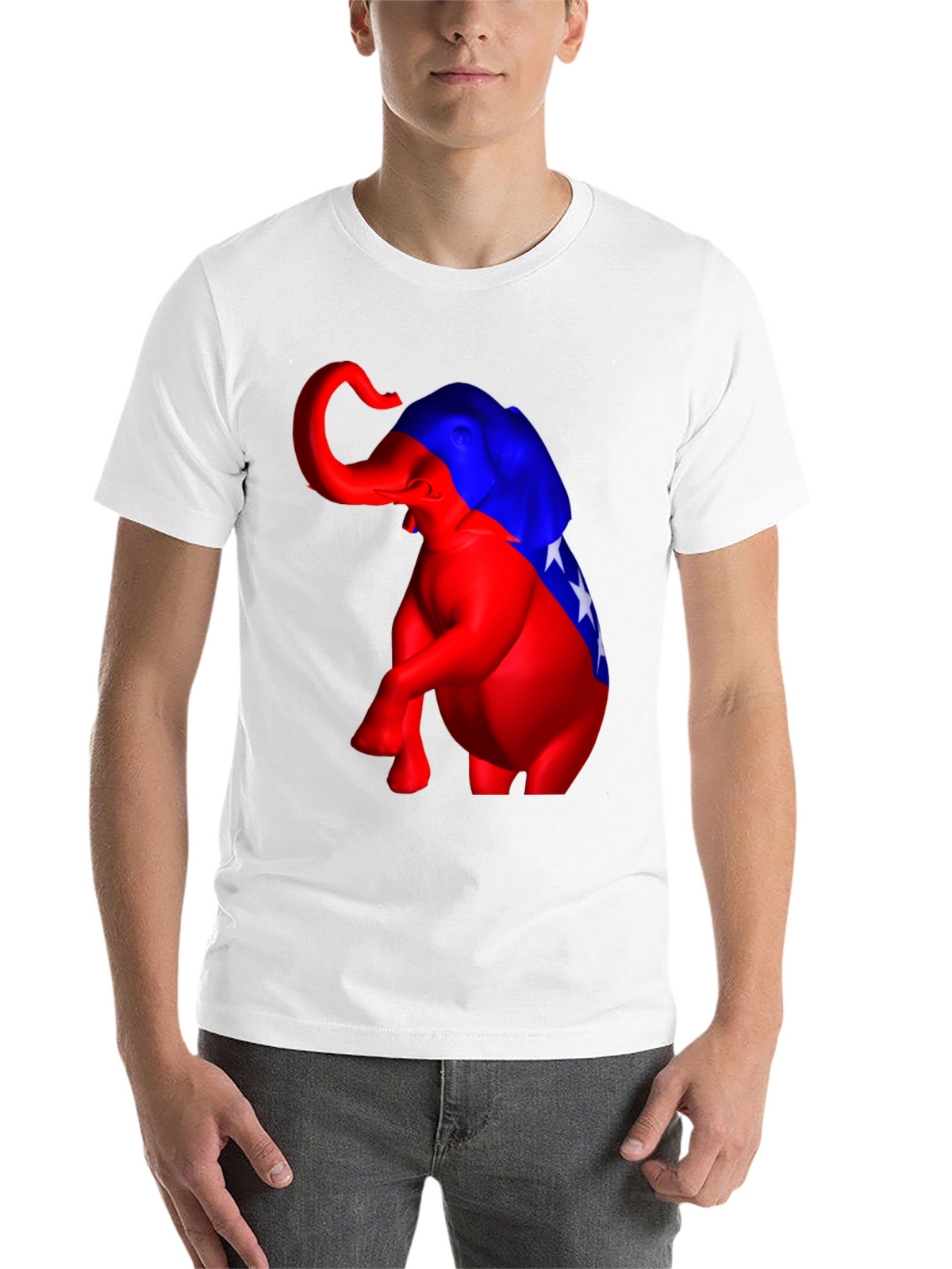 Political Elephant Graphic Tee - Black Cotton Blend