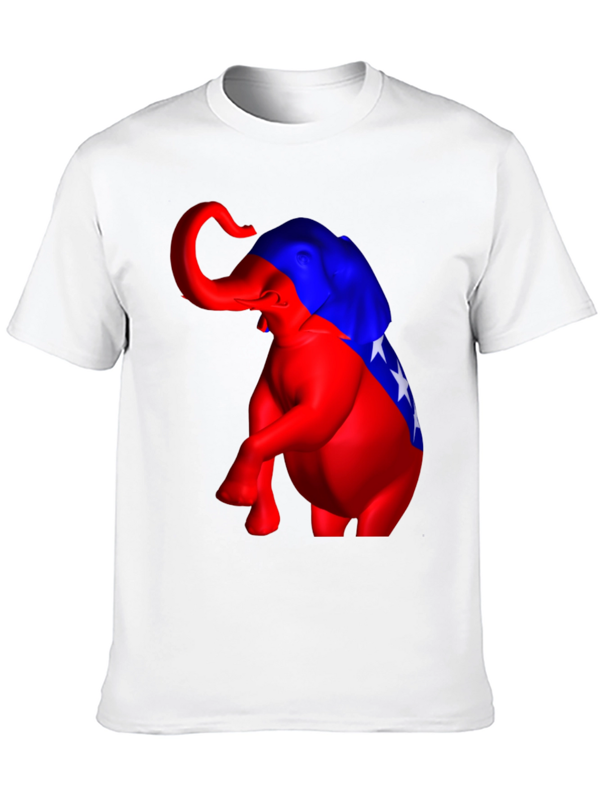 Political Elephant Graphic Tee - Black Cotton Blend
