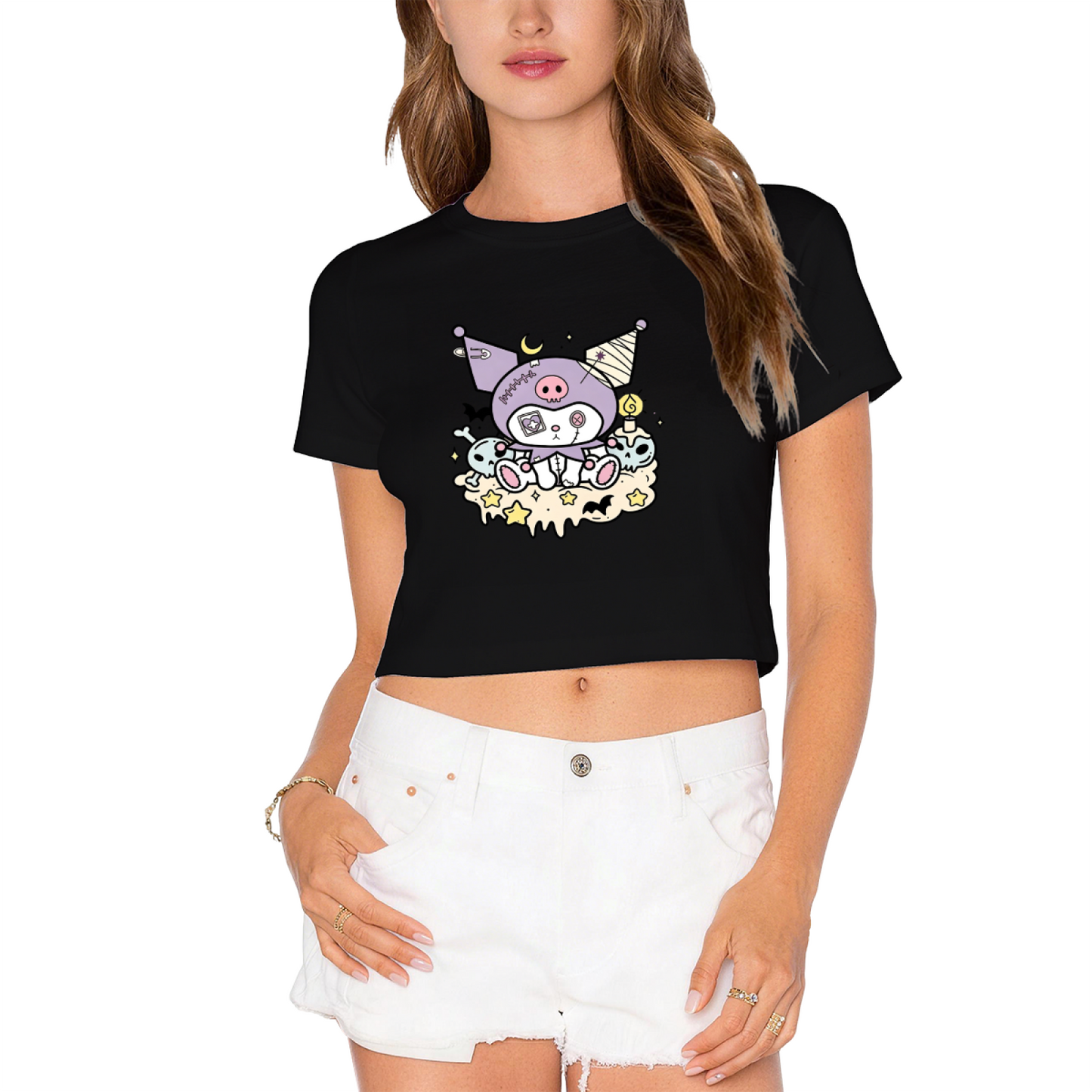 Halloween Clown Kuromi Red Cropped Top