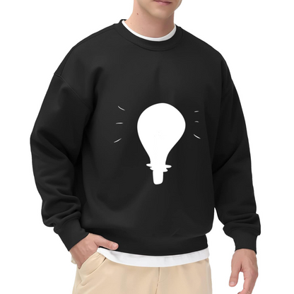 Bright Idea Lightbulb Crewneck Sweatshirt - Minimalist Graphic Design for Creative Thinkers