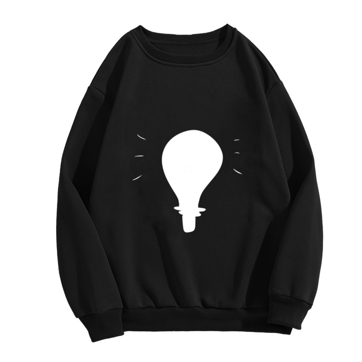 Bright Idea Lightbulb Crewneck Sweatshirt - Minimalist Graphic Design for Creative Thinkers