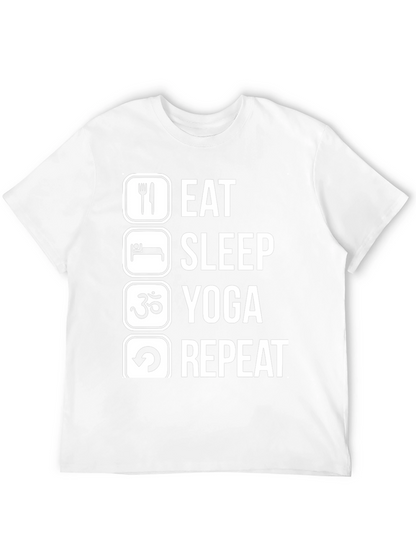 Eat Sleep Yoga Repeat Black T-Shirt