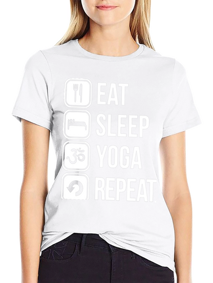 Eat Sleep Yoga Repeat Black T-Shirt