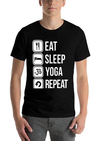 Eat Sleep Yoga Repeat Black T-Shirt