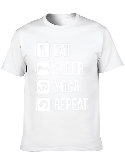 Eat Sleep Yoga Repeat Black T-Shirt