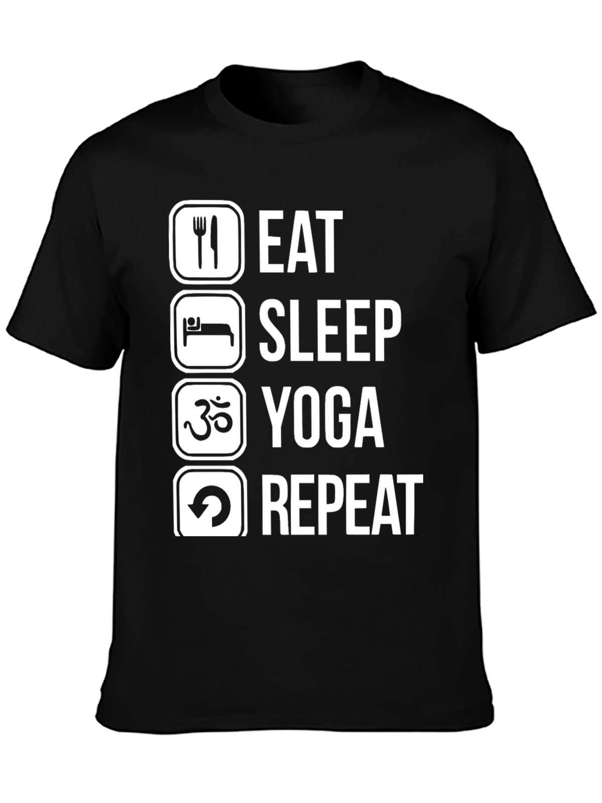Eat Sleep Yoga Repeat Black T-Shirt