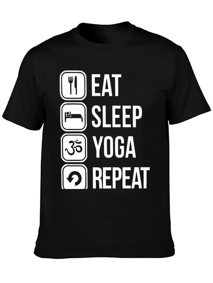 Eat Sleep Yoga Repeat Black T-Shirt