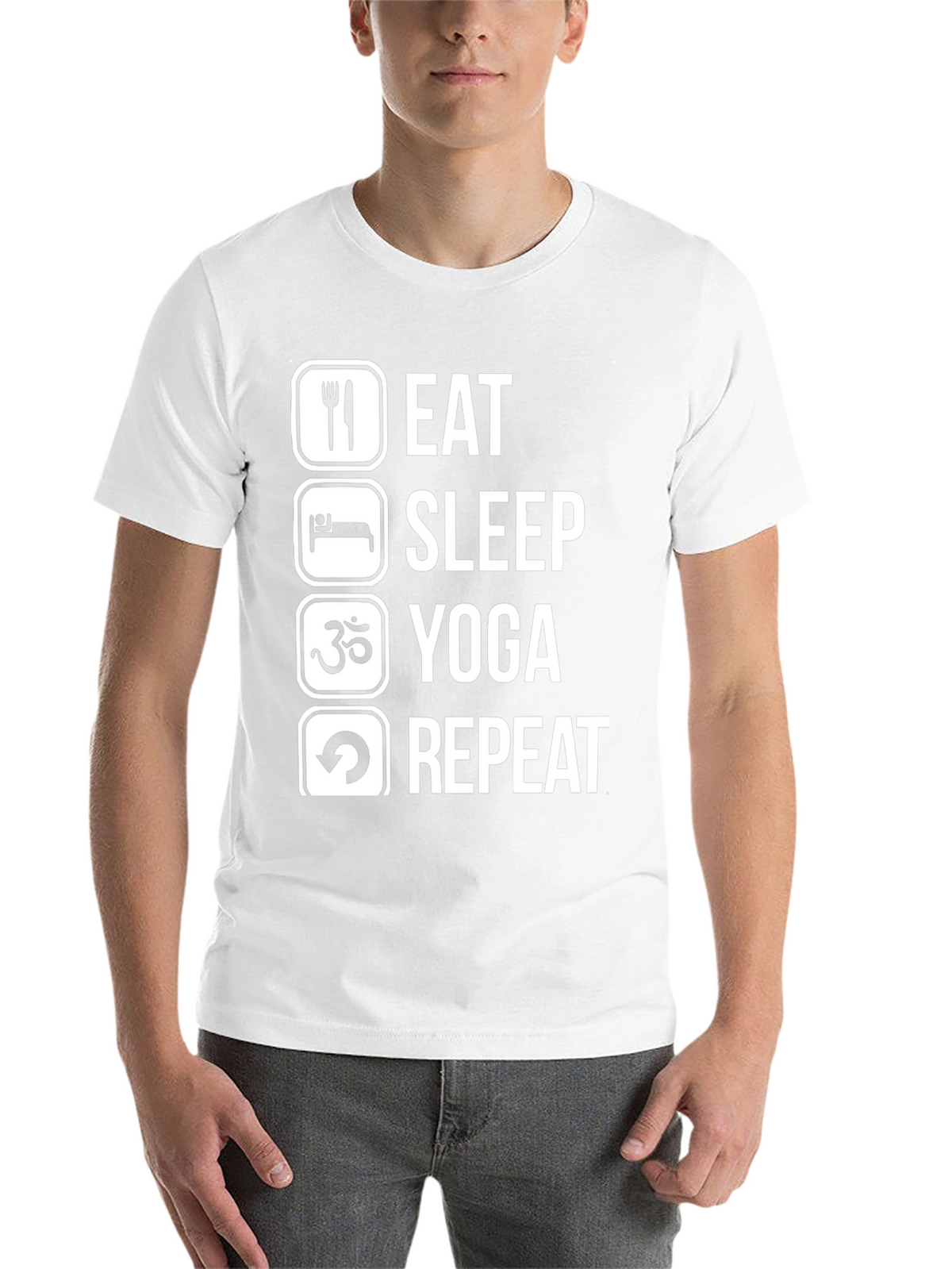 Eat Sleep Yoga Repeat Black T-Shirt