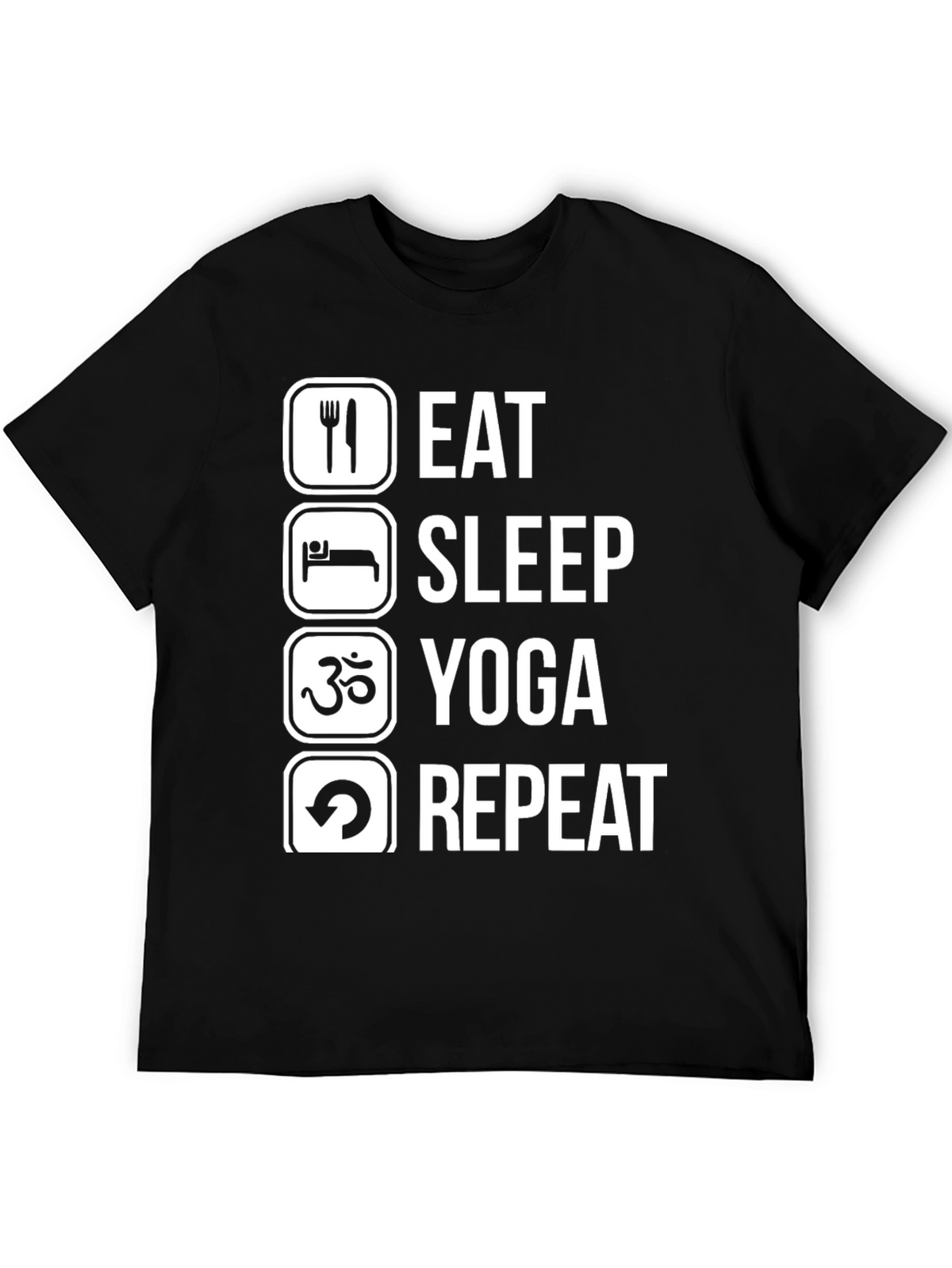 Eat Sleep Yoga Repeat Black T-Shirt