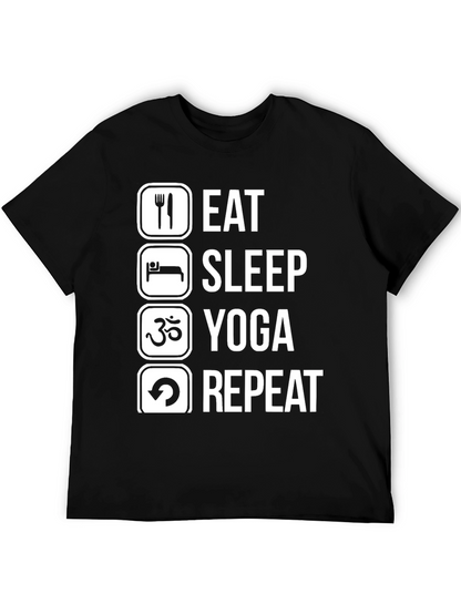 Eat Sleep Yoga Repeat Black T-Shirt