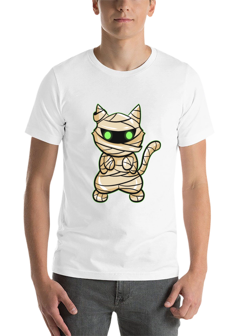 Mummy Cat Halloween T-Shirt - Cute Graphic Tee