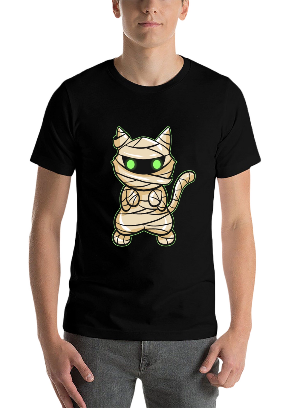 Mummy Cat Halloween T-Shirt - Cute Graphic Tee