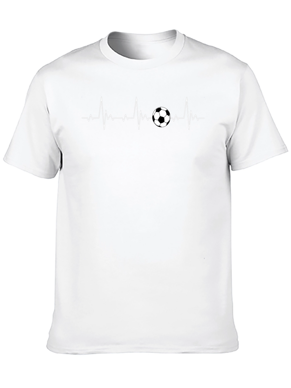 Soccer Heartbeat T-Shirt - Black Sporty Casual