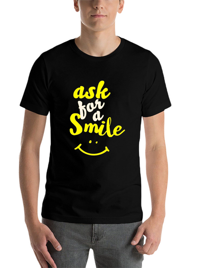 Ask for a Smile Graphic Tee - Black