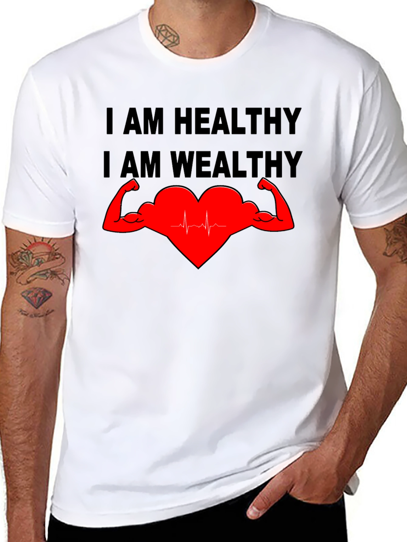 Healthy & Wealthy T-Shirt - Strong Heart Graphic Tee