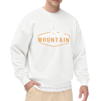 Mountain Adventure Club Crewneck Sweatshirt, Snowy Peak Badge Pullover, Hiking Gift