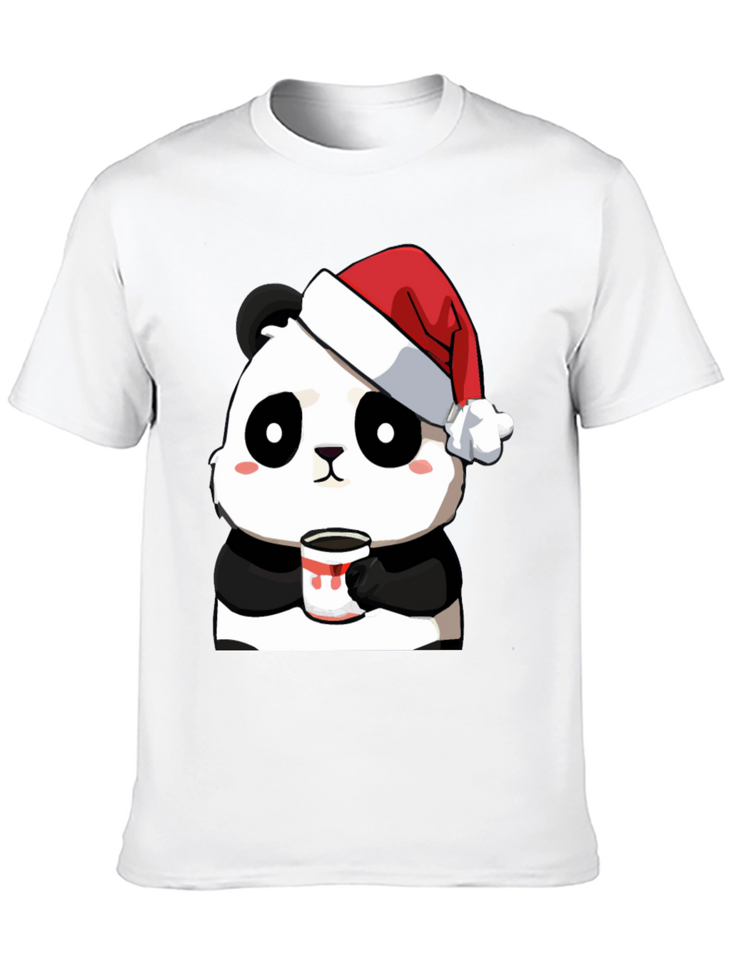 Cute Panda Santa Hat Coffee Mug Graphic T-Shirt
