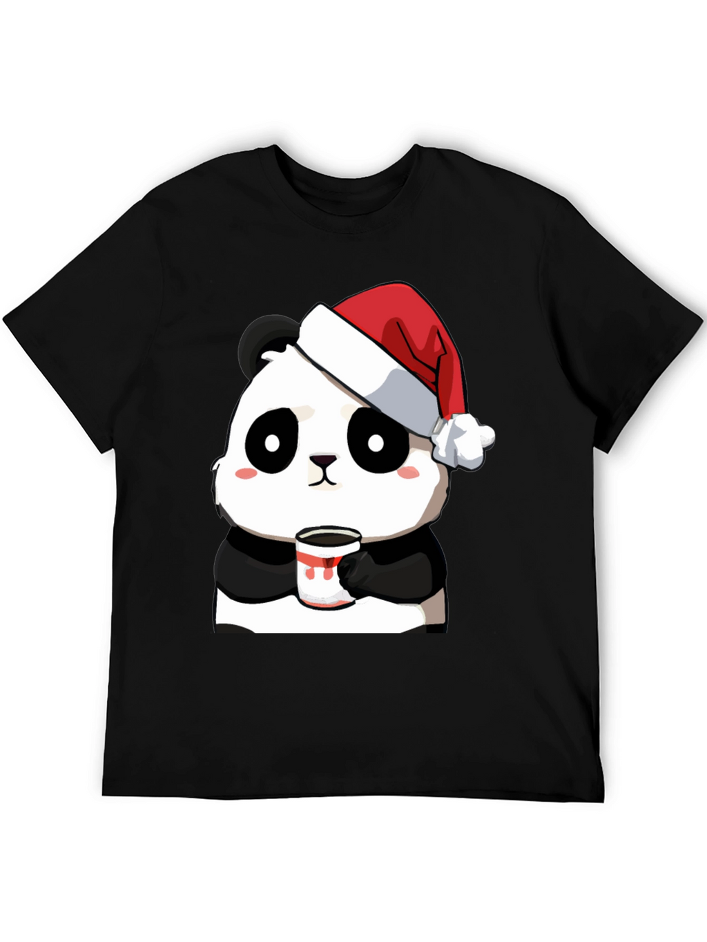 Cute Panda Santa Hat Coffee Mug Graphic T-Shirt