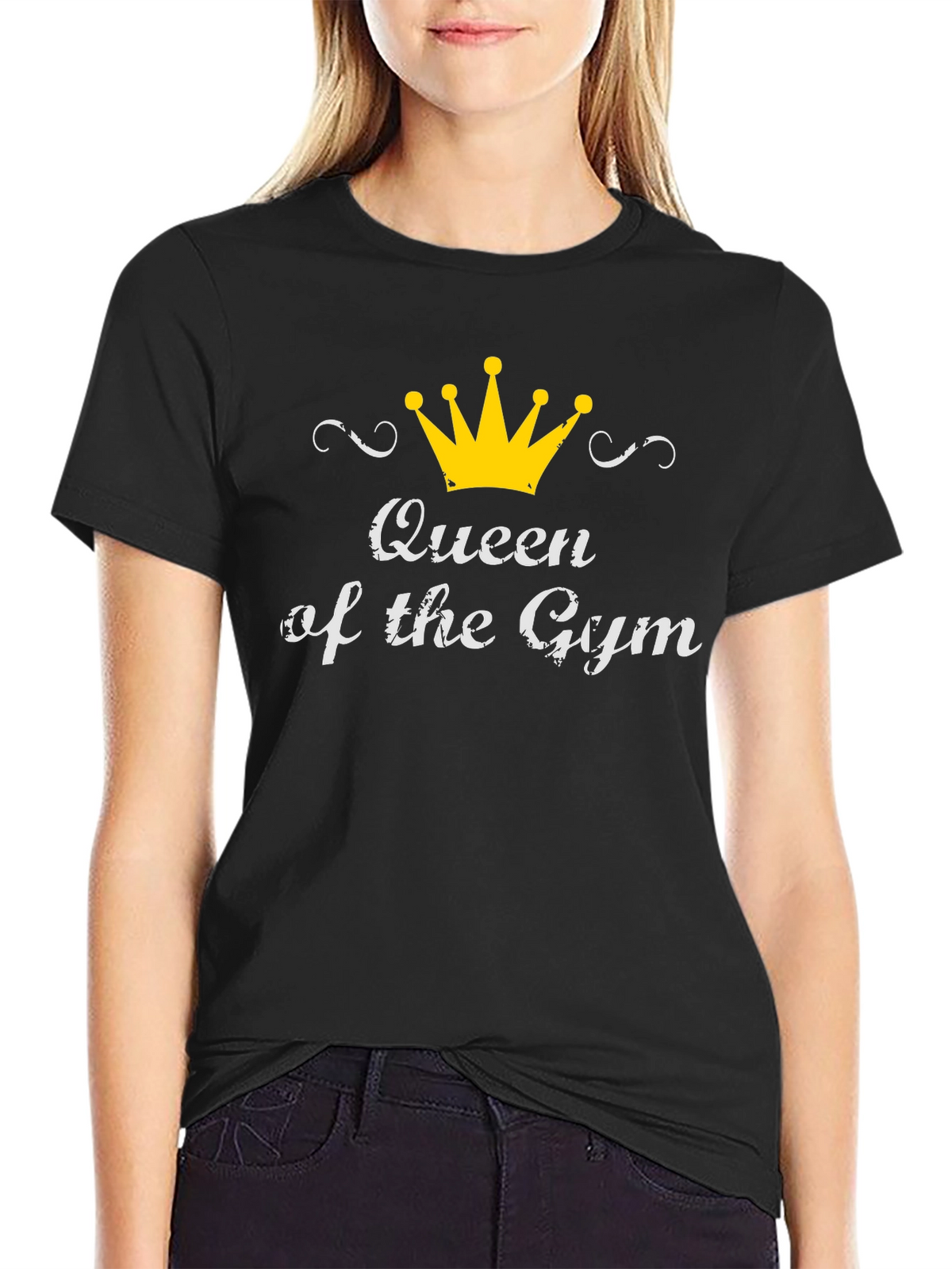 Queen of the Gym Black Graphic T-Shirt