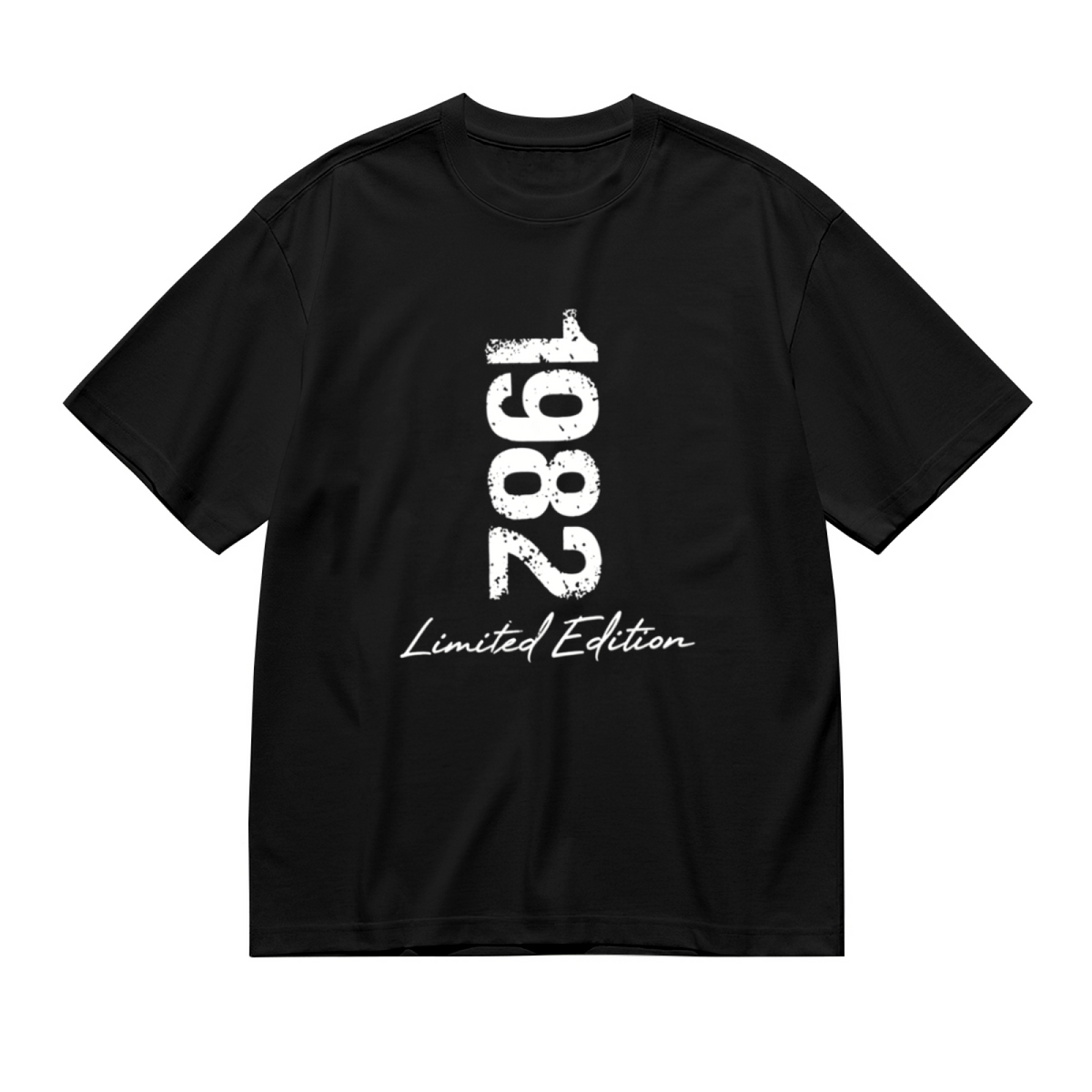 Retro Distressed 1982 Limited Edition Birthday Vintage Black T-Shirt
