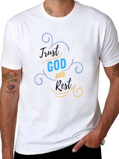 Trust God and Rest Graphic T-Shirt - Religious Apparel