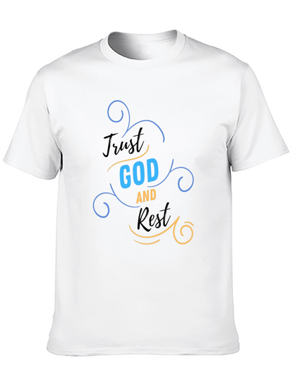 Trust God and Rest Graphic T-Shirt - Religious Apparel