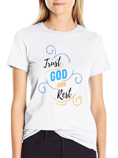 Trust God and Rest Graphic T-Shirt - Religious Apparel
