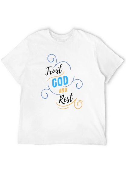 Trust God and Rest Graphic T-Shirt - Religious Apparel