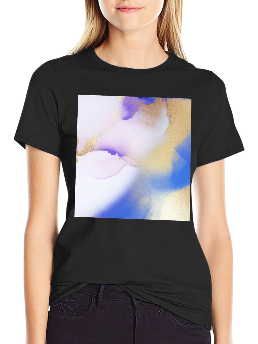 Abstract Art Print Black T-Shirt